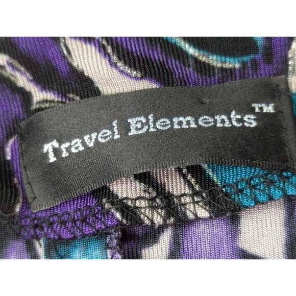 Travel Elements Womens Plus Size 2XL Stretch Print Tunic Top Embellished - Picture 3 of 9